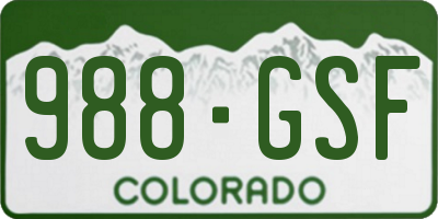 CO license plate 988GSF