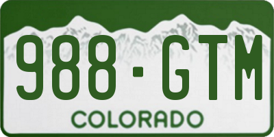 CO license plate 988GTM