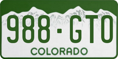 CO license plate 988GTO