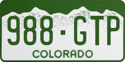 CO license plate 988GTP