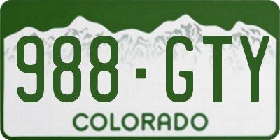 CO license plate 988GTY
