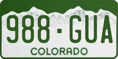 CO license plate 988GUA
