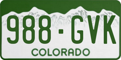 CO license plate 988GVK