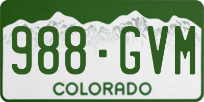 CO license plate 988GVM