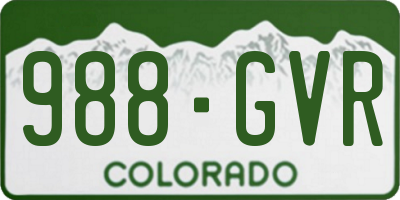 CO license plate 988GVR