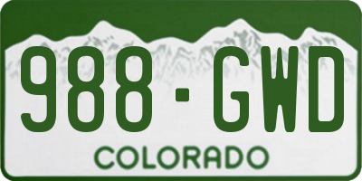 CO license plate 988GWD
