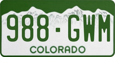 CO license plate 988GWM