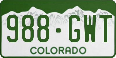 CO license plate 988GWT