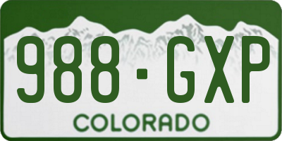 CO license plate 988GXP