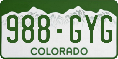 CO license plate 988GYG