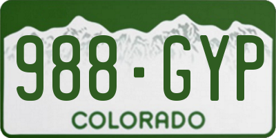 CO license plate 988GYP