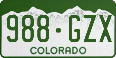 CO license plate 988GZX