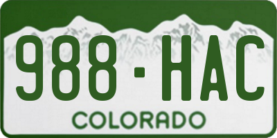 CO license plate 988HAC