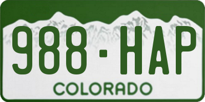CO license plate 988HAP
