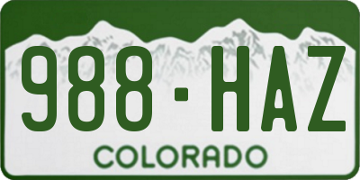 CO license plate 988HAZ