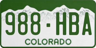 CO license plate 988HBA
