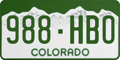 CO license plate 988HBO