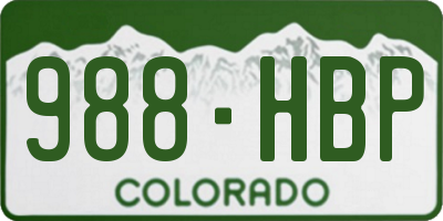 CO license plate 988HBP