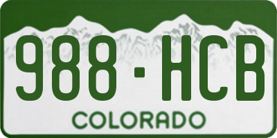 CO license plate 988HCB
