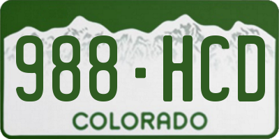CO license plate 988HCD