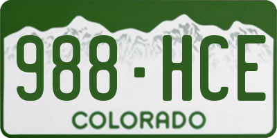 CO license plate 988HCE