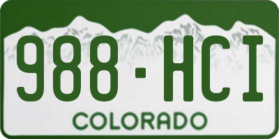 CO license plate 988HCI