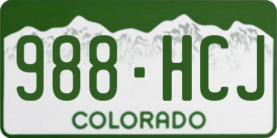 CO license plate 988HCJ
