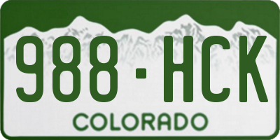 CO license plate 988HCK