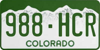 CO license plate 988HCR