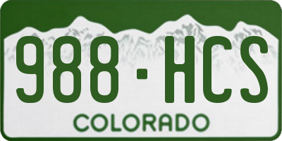 CO license plate 988HCS