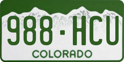 CO license plate 988HCU