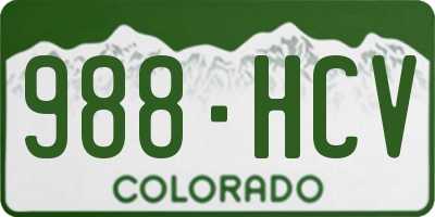 CO license plate 988HCV
