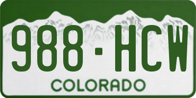 CO license plate 988HCW