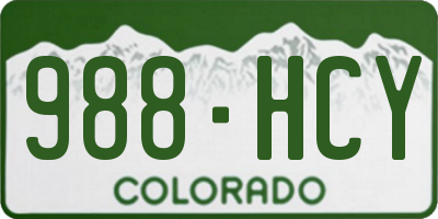 CO license plate 988HCY