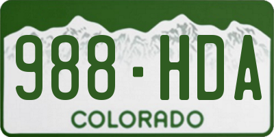 CO license plate 988HDA