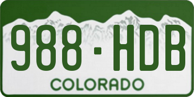 CO license plate 988HDB