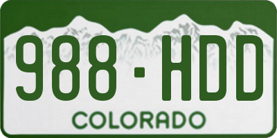 CO license plate 988HDD
