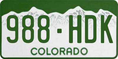 CO license plate 988HDK