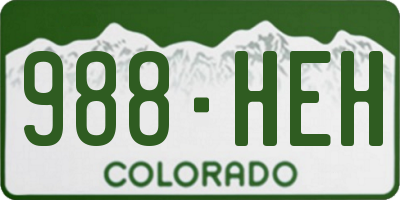 CO license plate 988HEH