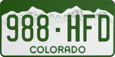 CO license plate 988HFD