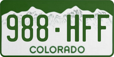 CO license plate 988HFF