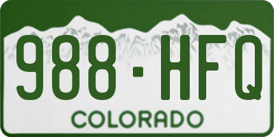 CO license plate 988HFQ