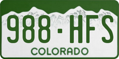 CO license plate 988HFS