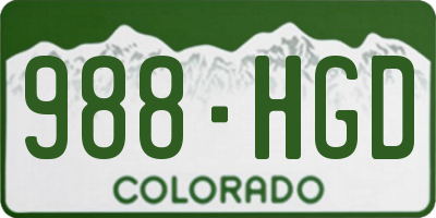 CO license plate 988HGD
