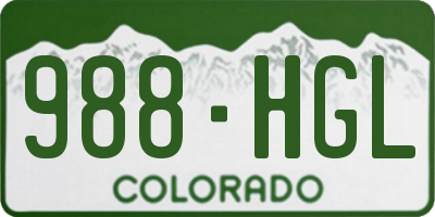 CO license plate 988HGL