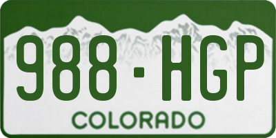 CO license plate 988HGP
