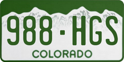 CO license plate 988HGS