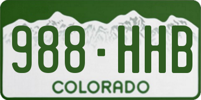 CO license plate 988HHB