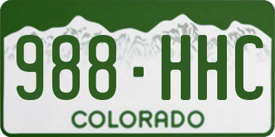 CO license plate 988HHC