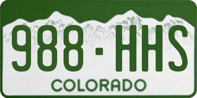 CO license plate 988HHS